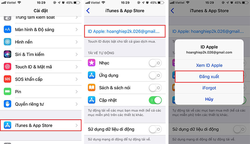 Đăng xuất ID Apple ra khỏi App Store