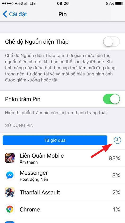 Kiểm soát thời gian sử dụng pin trên Iphone 5s