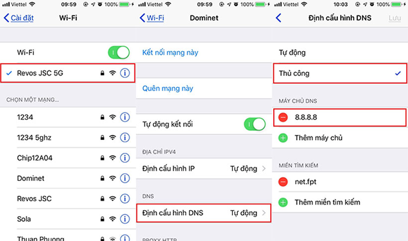Thay đổi DNS wifi của iPhone